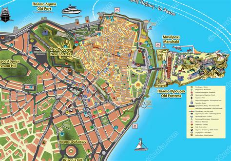 tourist map of corfu town in english